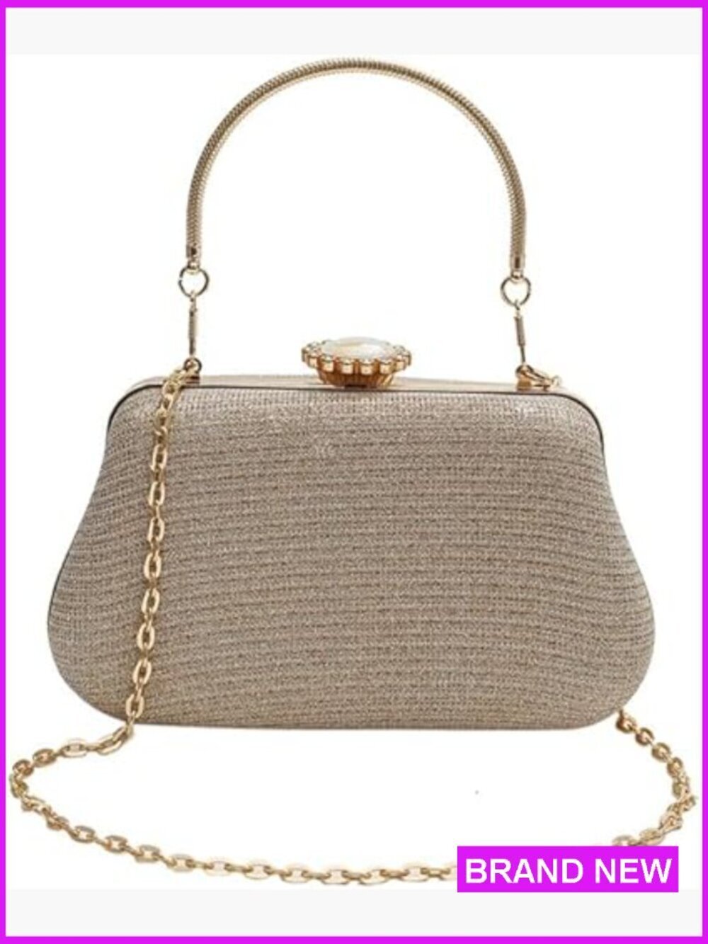 Evening Clutch Purse Sequin Bag Sparkling Handbag with Chain for Formal Events